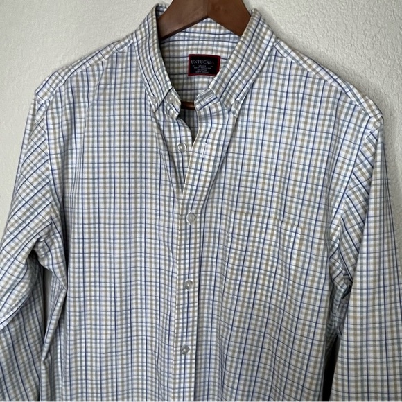 UNTUCKit Slim Fit Wrinkle Free Verdanel Checkered Button Down Shirt Men's Large - Picture 2 of 15